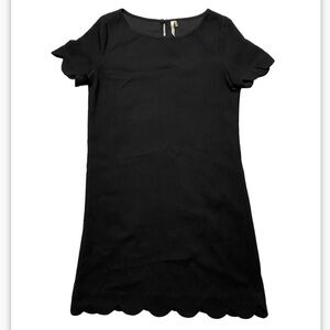 MITTOSHOP LITTLE BLACK DRESS WITH SCALLOPED EDGES SIZE XS